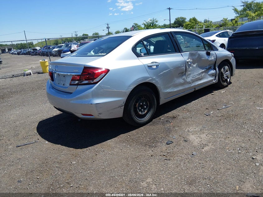 Vin: 19xfb2f51ee208440, lot: 45803264, honda civic lx 20144