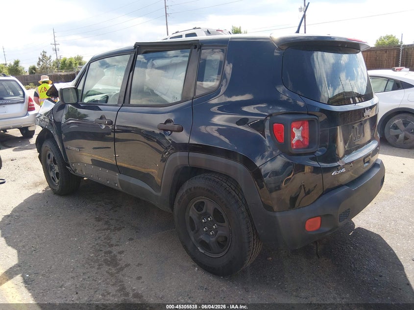 Vin: zaccjbab3jph36495, lot: 45803401, jeep renegade sport 4x4 20183
