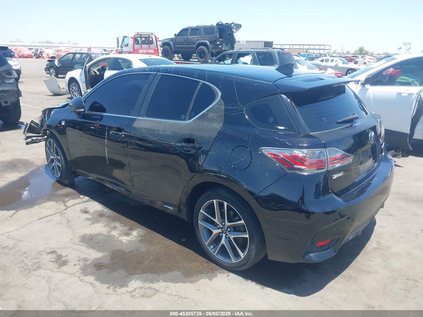 Vin: jthkd5bh6f2245152, lot: 45803602, lexus ct 200h 20153