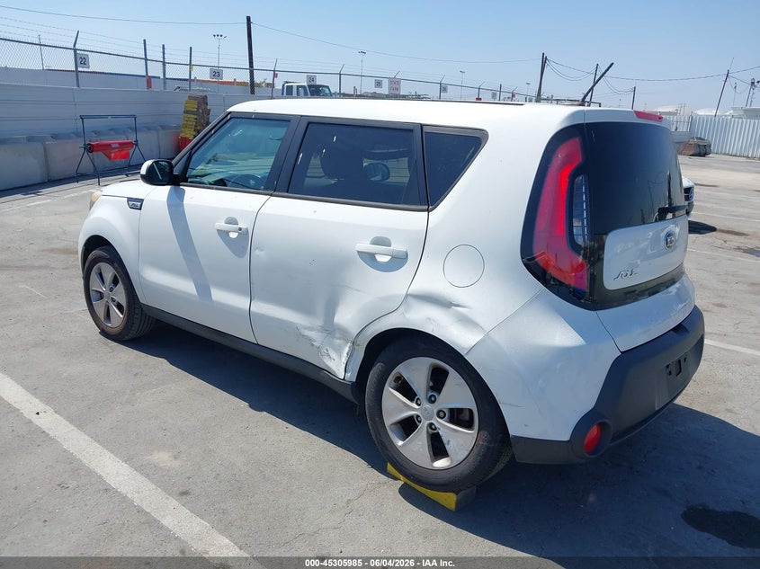Vin: kndjn2a24g7264454, lot: 45803848, kia soul 20163