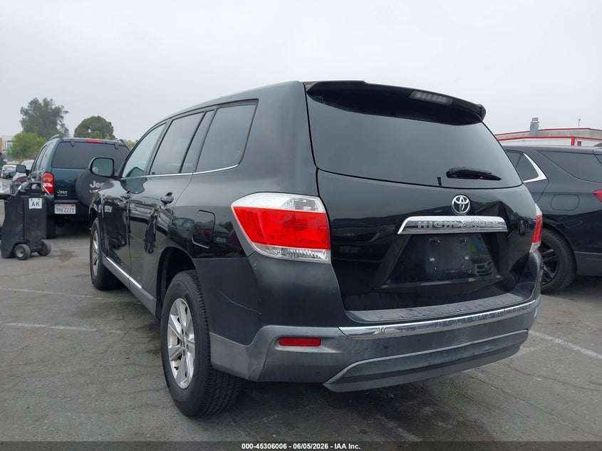 Vin: 5tdza3eh5bs010222, lot: 45803869, toyota highlander 20113