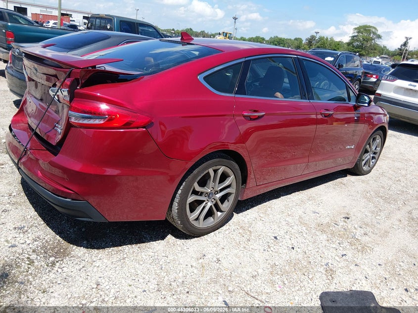 Vin: 3fa6p0ru7kr265941, lot: 45803896, ford fusion hybrid titanium 20194