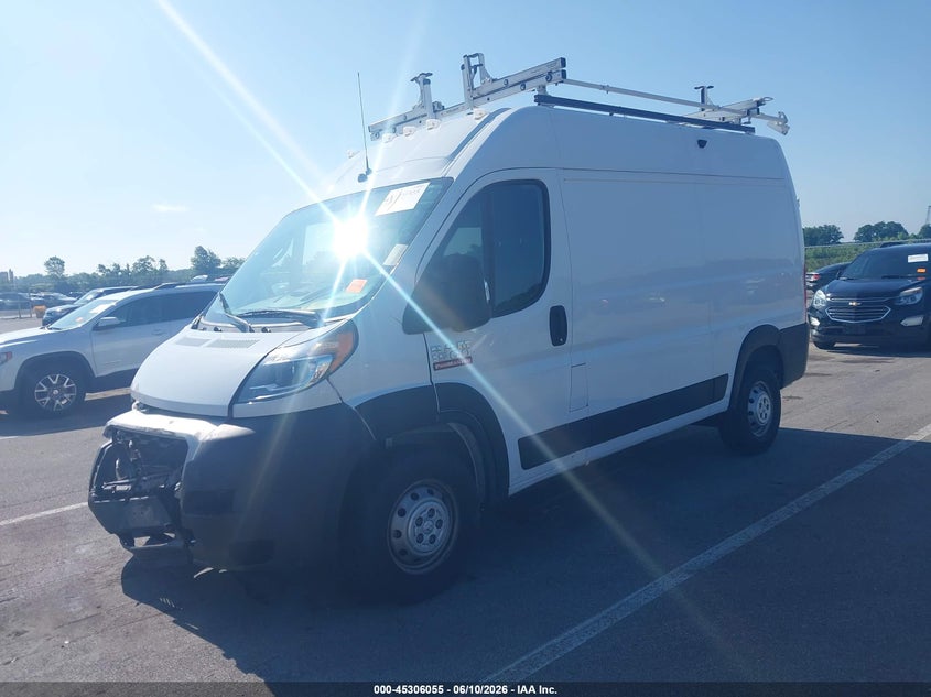 Vin: 3c6lrvbgxme519992, lot: 45803918, ram promaster 1500 high roof 136 wb 20212