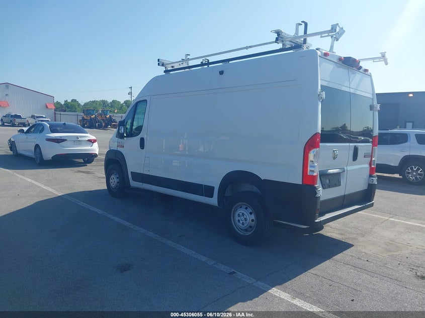 Vin: 3c6lrvbgxme519992, lot: 45803918, ram promaster 1500 high roof 136 wb 20213