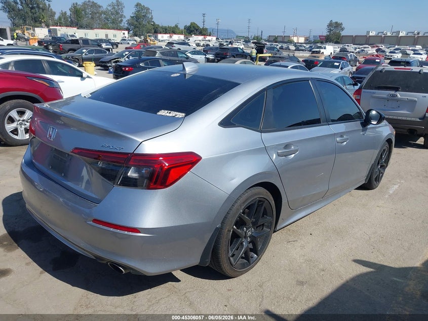 Vin: 2hgfe2f52nh597618, lot: 45803920, honda civic sport 20224