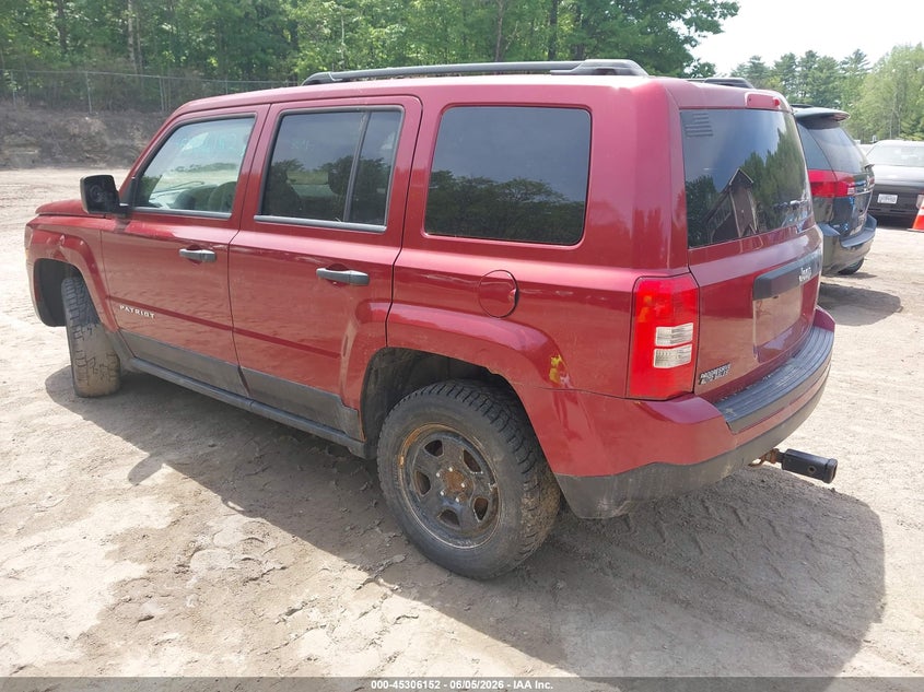 Vin: 1c4njpba7cd634422, lot: 45804015, jeep patriot sport 20123