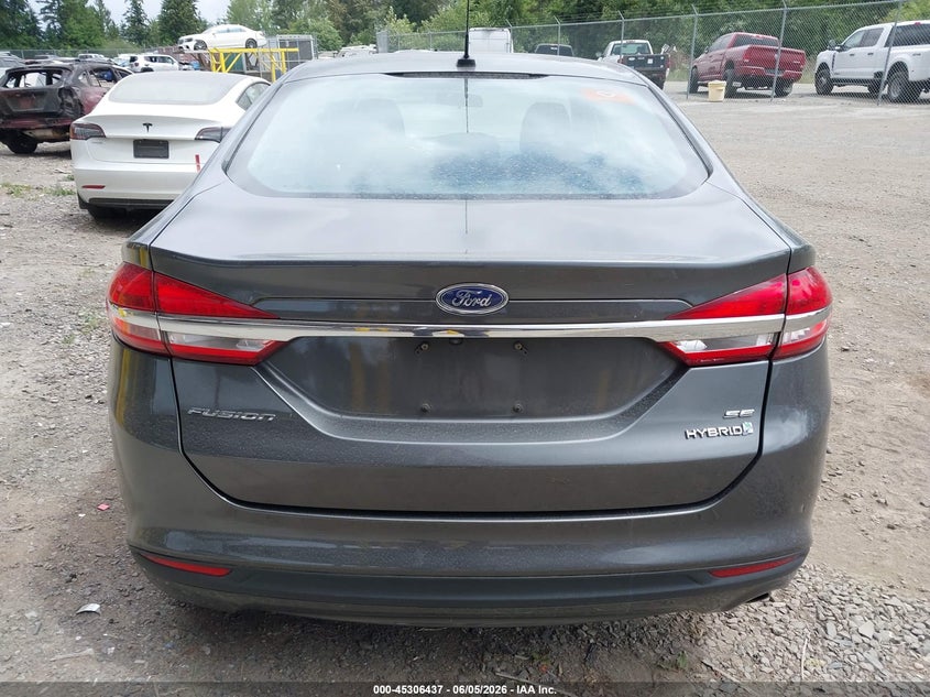 2017 Ford Fusion 2.0 Hybrid Se grey Lot 111045306437 Vin 3FA6P0LU6HR326942