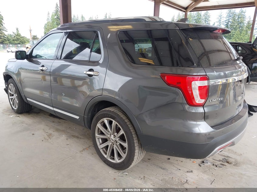 Vin: 1fm5k8f83gga19778, lot: 45804321, ford explorer limited 20163