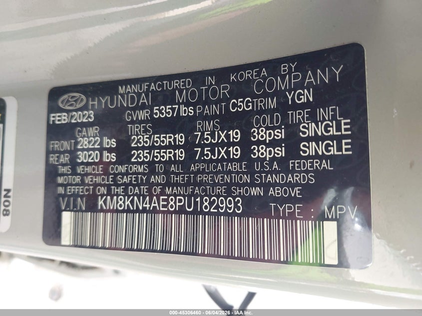 2023 Hyundai Ioniq 5 Sel VIN: KM8KN4AE8PU182993 Lot: 45306460