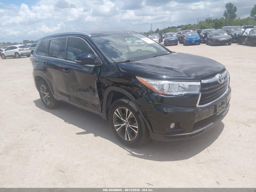 Vin: 5tdkkrfh6gs121353, lot: 45804511, toyota highlander xle v6 2016 img_1