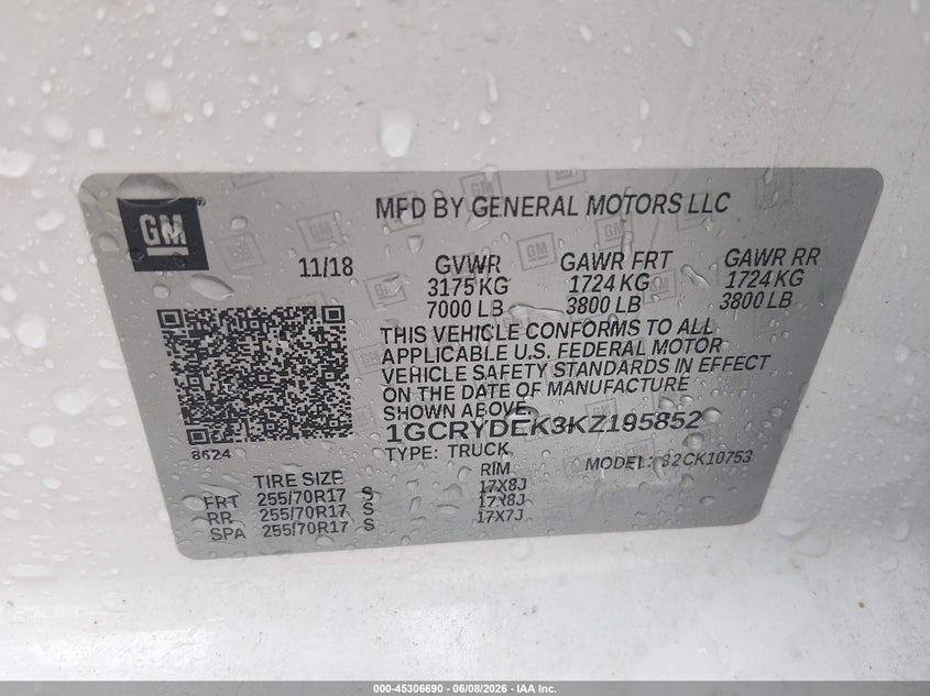 2019 CHEVROLET SILVERADO TRUCK 2.7L I-4 DI, DOHC, VVT, TURBO, 310HP