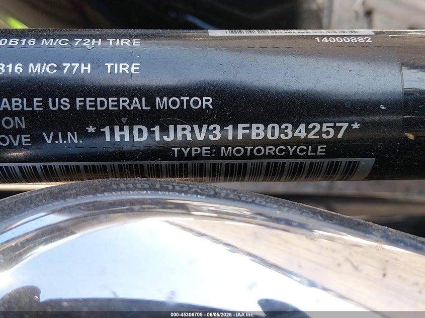 2015 Harley-Davidson Fls Softail Slim VIN: 1HD1JRV31FB034257 Lot: 45306705