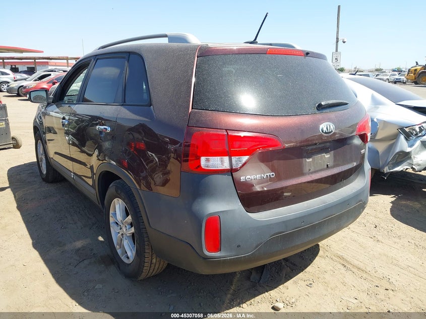Vin: 5xykt4a65fg624941, lot: 45804921, kia sorento lx 20153
