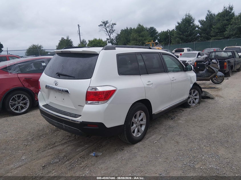 Vin: 5tdbk3eh2bs083613, lot: 45805331, toyota highlander se v6 20114