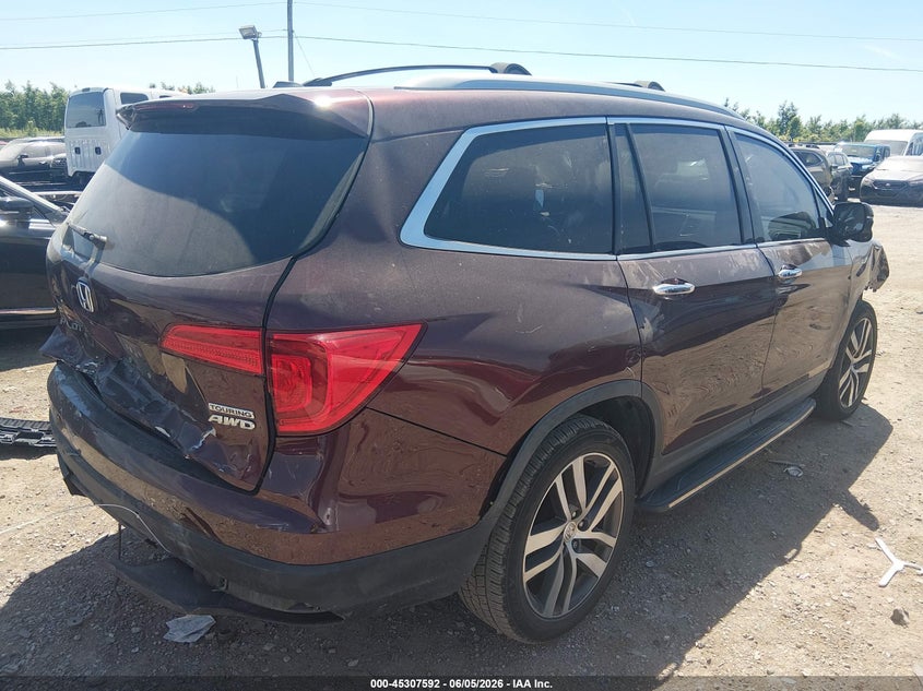 Vin: 5fnyf6h9xgb003930, lot: 45805477, honda pilot touring 20164