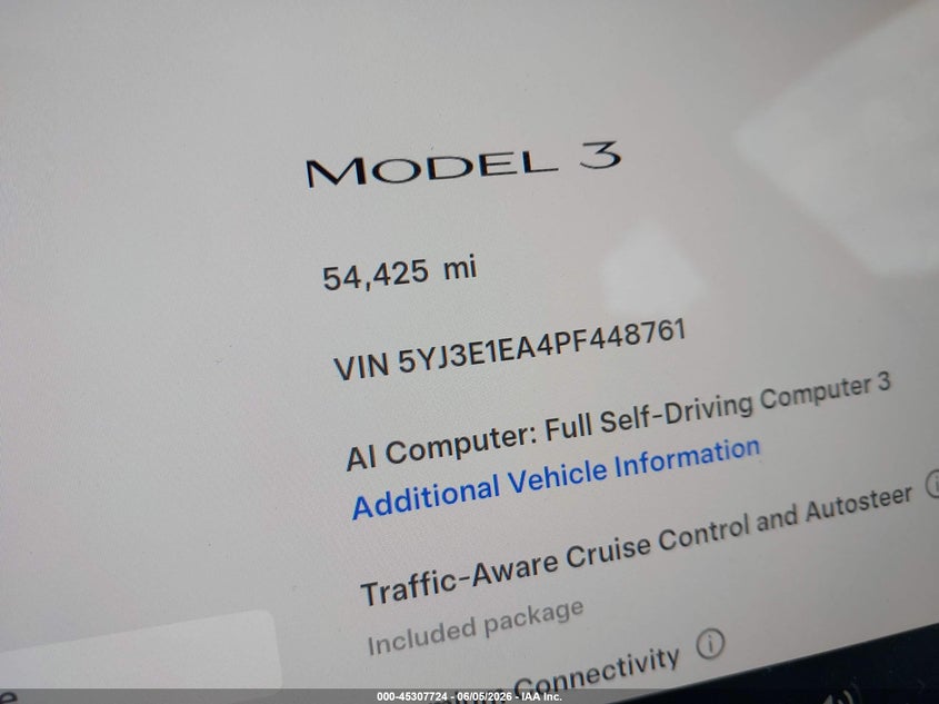 2023 TESLA MODEL 3 auction photo 7
