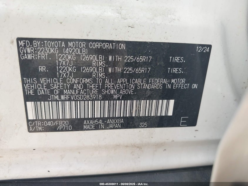 2025 TOYOTA RAV 4 SPORT UTILITY VEHICLE 2.5L I-4 DI, DOHC, VVT, 176HP