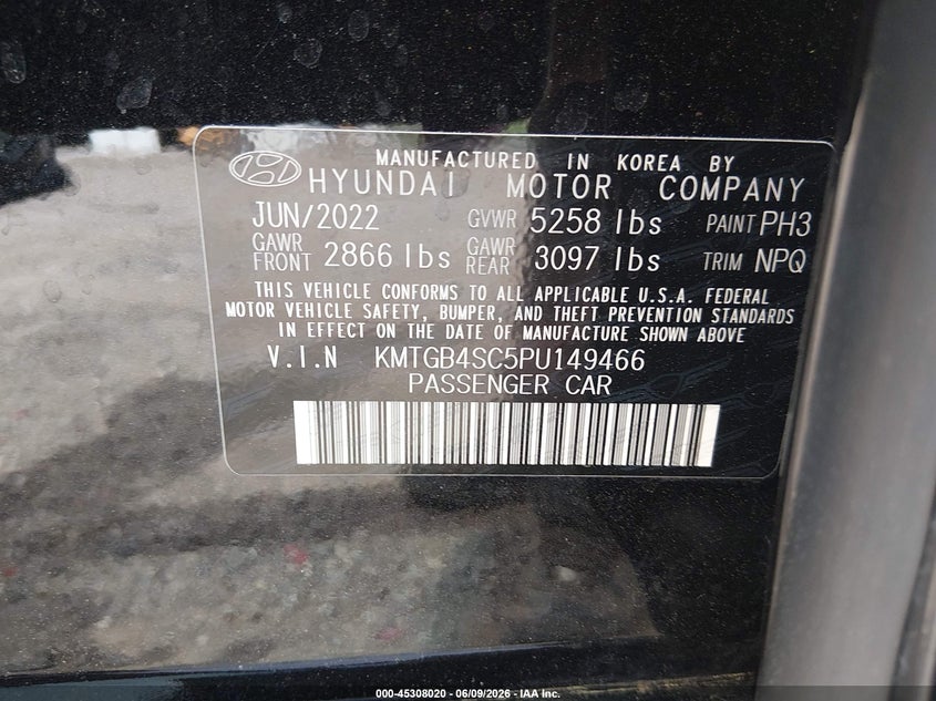 2023 Genesis G80 2.5T Awd VIN: KMTGB4SC5PU149466 Lot: 45308020