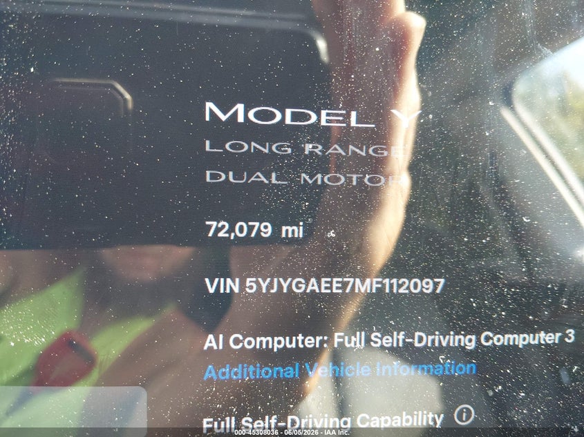2021 TESLA MODEL Y auction photo 7