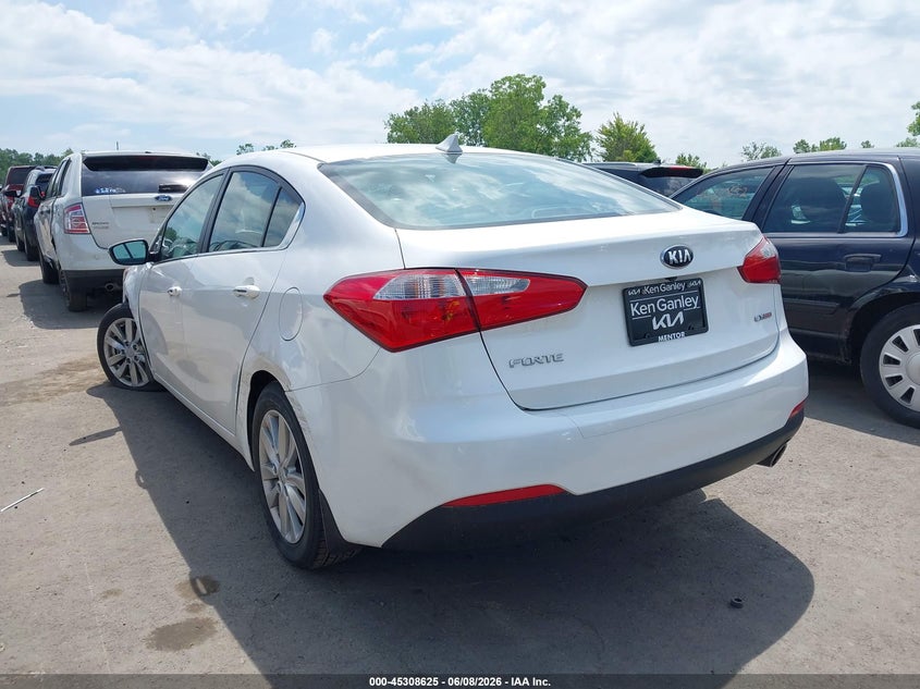 Vin: knafx4a80e5104240, lot: 45806510, kia forte ex 20143