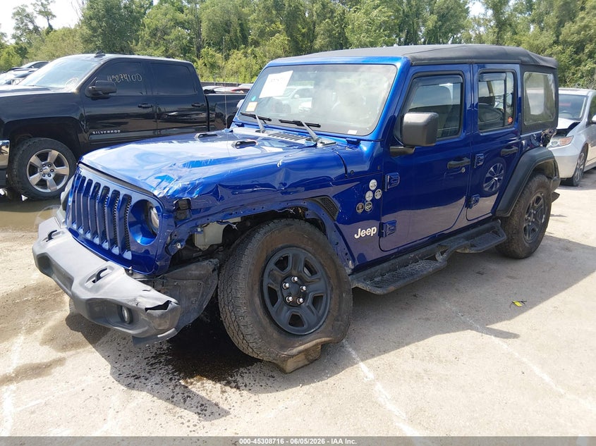 Vin: 1c4hjxdn1lw271813, lot: 45806601, jeep wrangler unlimited sport 4x4 20202