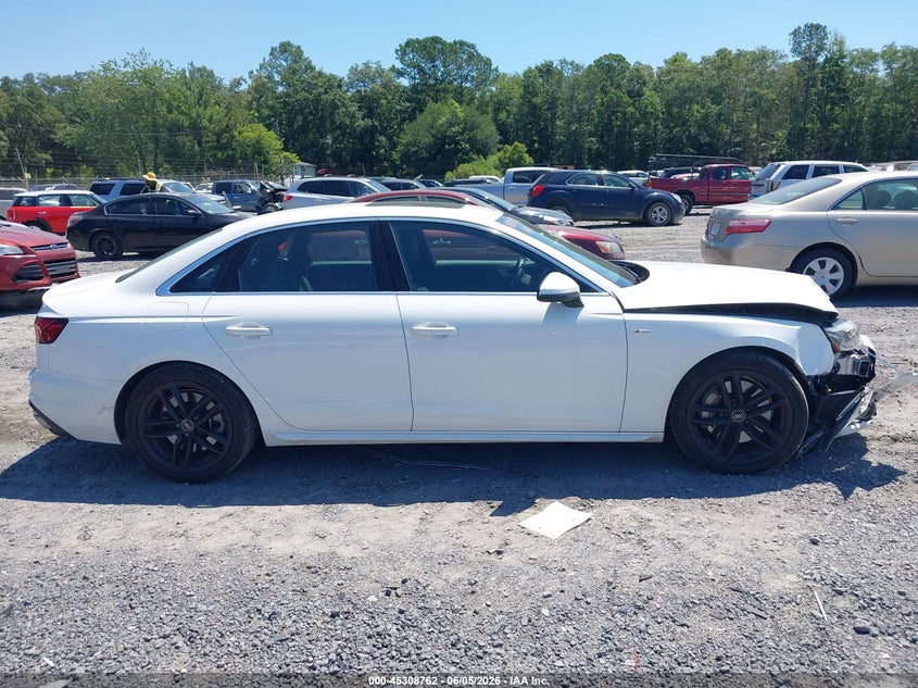 2023 Audi A4 2.0 white Lot 111045308762 Vin WAUEAAF48PN017075