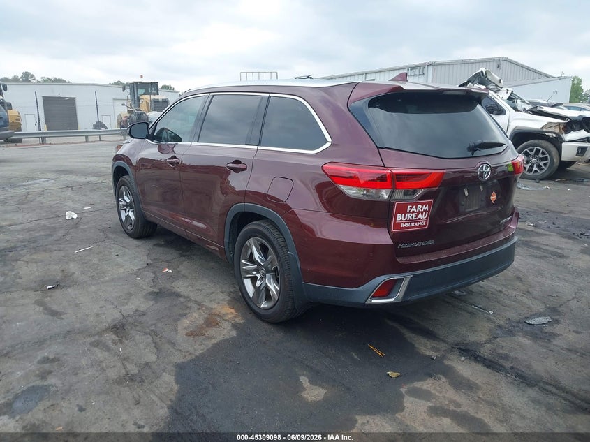 Vin: 5tddzrfh5ks726087, lot: 45806983, toyota highlander limited platinum 20193