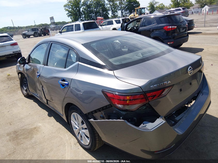 Vin: 3n1ab8bv8ny305008, lot: 45806995, nissan sentra s xtronic cvt 20223