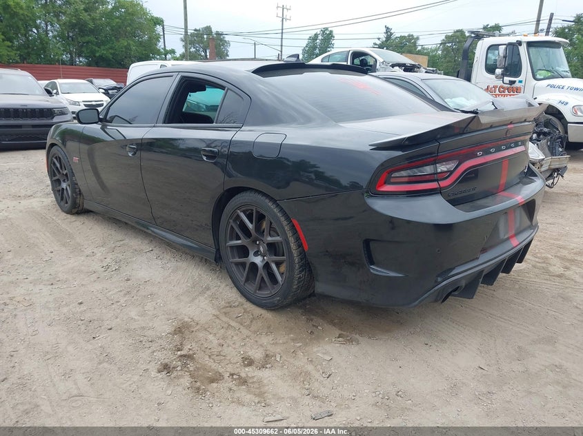 Vin: 2c3cdxgj1jh196184, lot: 45807588, dodge charger r/t scat pack rwd 20183