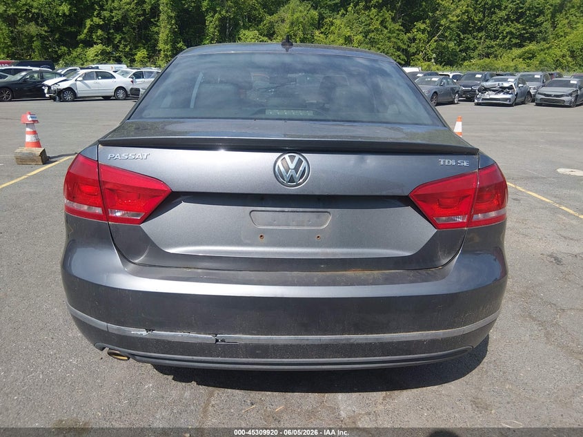 2013 Volkswagen Passat 2.0 2.0L Tdi Se grey Lot 111045309920 Vin 1VWBN7A33DC066491