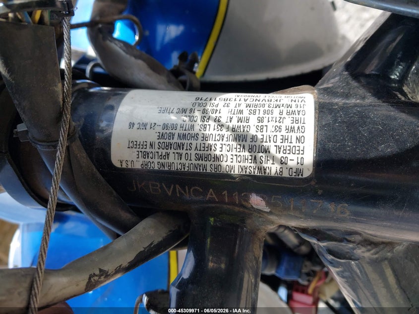 2003 Kawasaki Vn800 VIN: JKBVNCA113B511716 Lot: 45309971