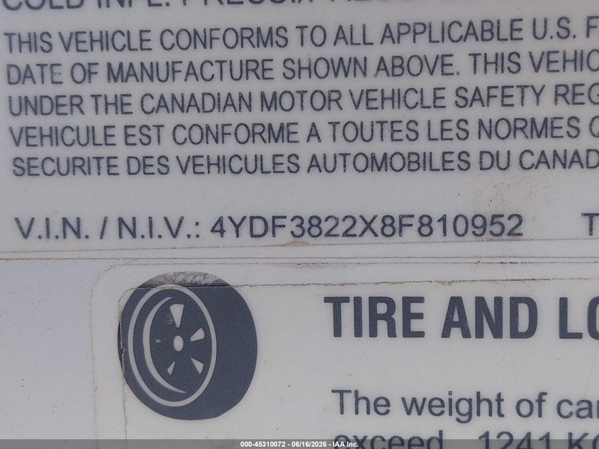 2008 OTHER KEYSTONE RV KEYSTONE TRAILER N/A
