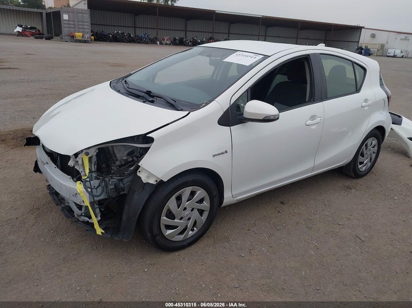 Vin: jtdkdtb32f1582787, lot: 45808241, toyota prius c two 20152