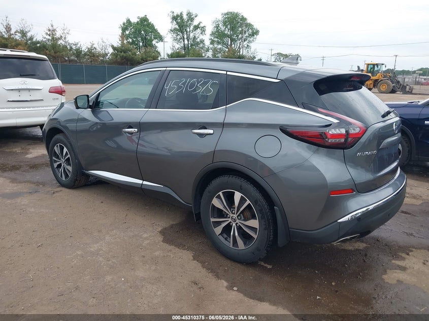 Vin: 5n1az2bs9ln110200, lot: 45808301, nissan murano sv intelligent awd 20203