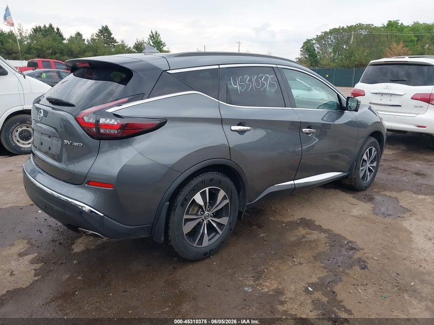 Vin: 5n1az2bs9ln110200, lot: 45808301, nissan murano sv intelligent awd 20204