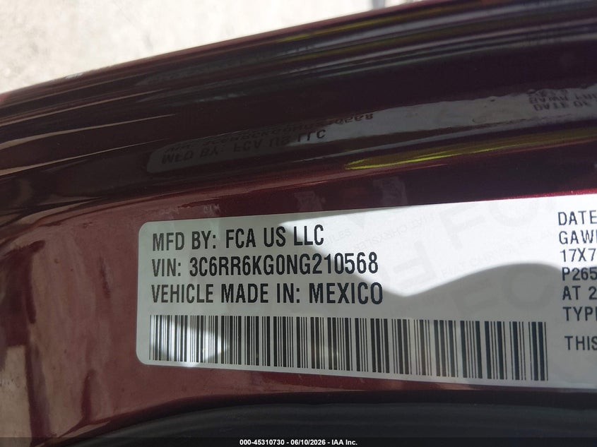 2022 Ram 1500 Classic Tradesman 4X2 5'7 Box VIN: 3C6RR6KG0NG210568 Lot: 45310730