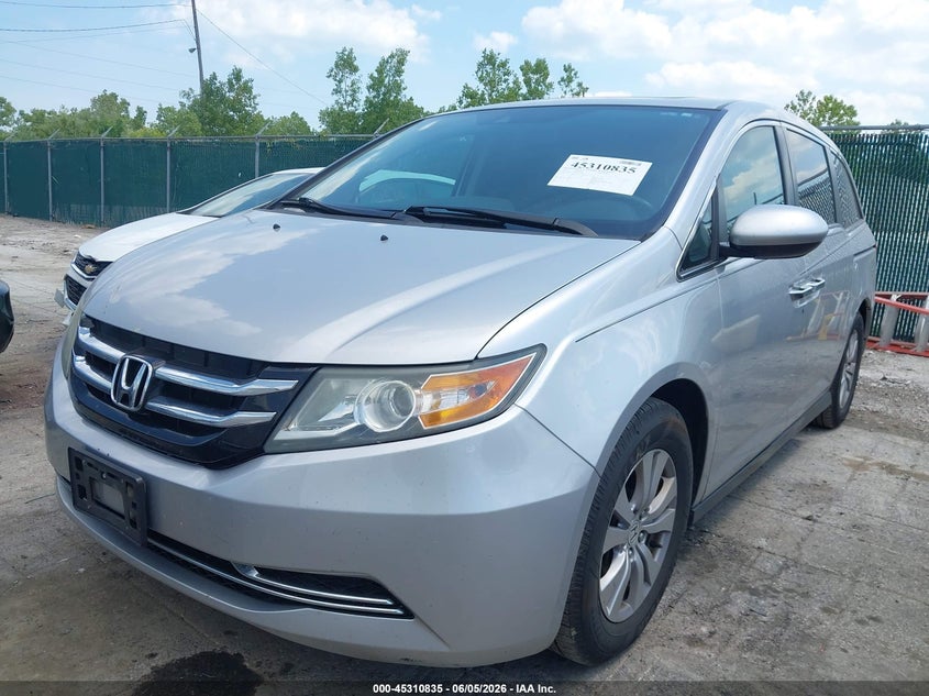 Vin: 5fnrl5h69eb118464, lot: 45808762, honda odyssey ex-l 20142