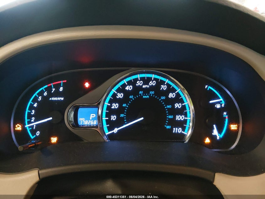2013 Toyota Sienna Xle V6 8 Passenger VIN: 5TDYK3DC9DS376881 Lot: 45311351