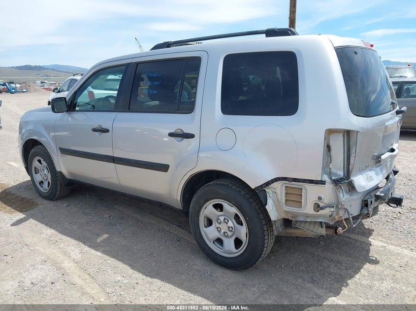 Vin: 5fnyf4h22fb004527, lot: 45809478, honda pilot lx 20153