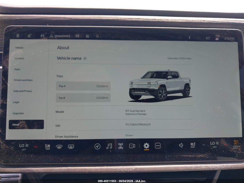 2024 Rivian R1T Adventure Dual Motor Large Pack/Adventure Dual Motor Perf Large Pack VIN: 7FCTGBAA7RN030439 Lot: 45311553