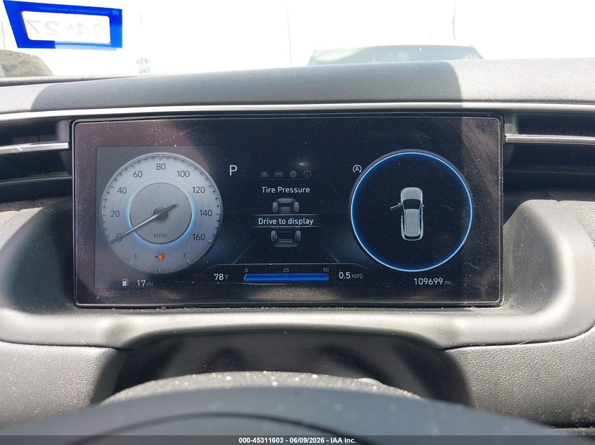 2022 HYUNDAI TUCSON 2.5L I-4 DI, DOHC, V(VIN: 5NMJC3AE1NH121117
