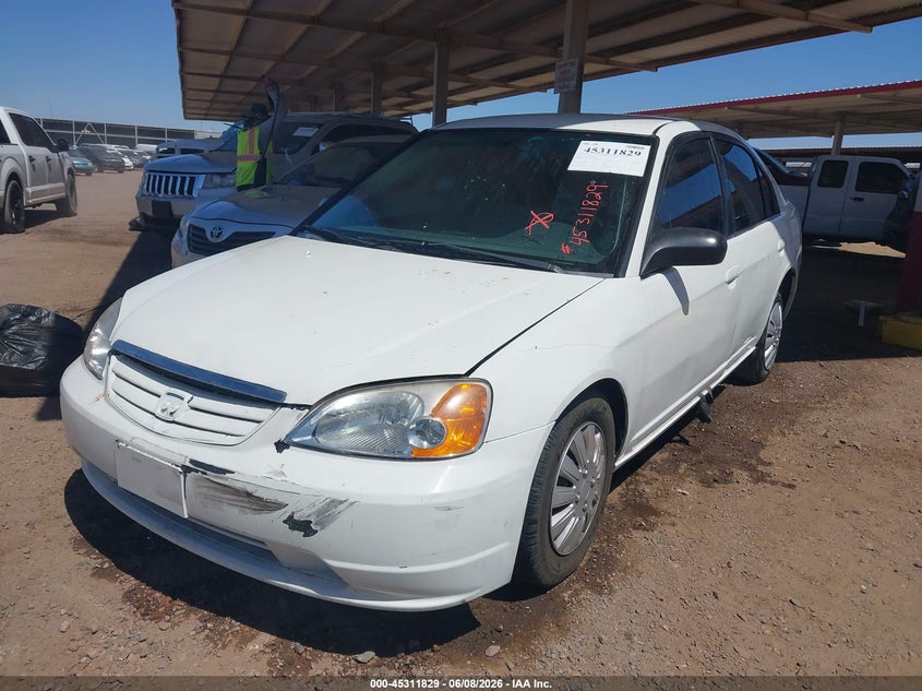 2001 Honda Civic, Front End, IAAI, VIN 2HGES15201H604484 — photo 2