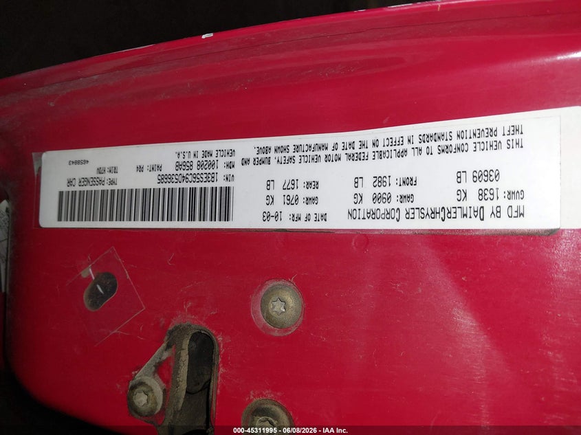 2004 Dodge Neon Sxt VIN: 1B3ES56C94D536685 Lot: 45311995