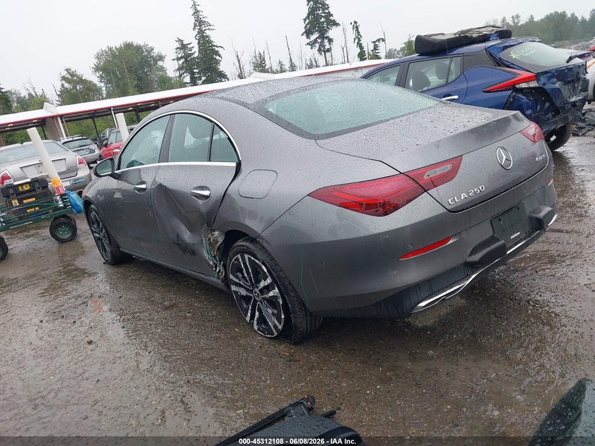 Vin: w1k5j4hb6sn490648, lot: 45810034, mercedes-benz cla 250 coupe 4matic 20253