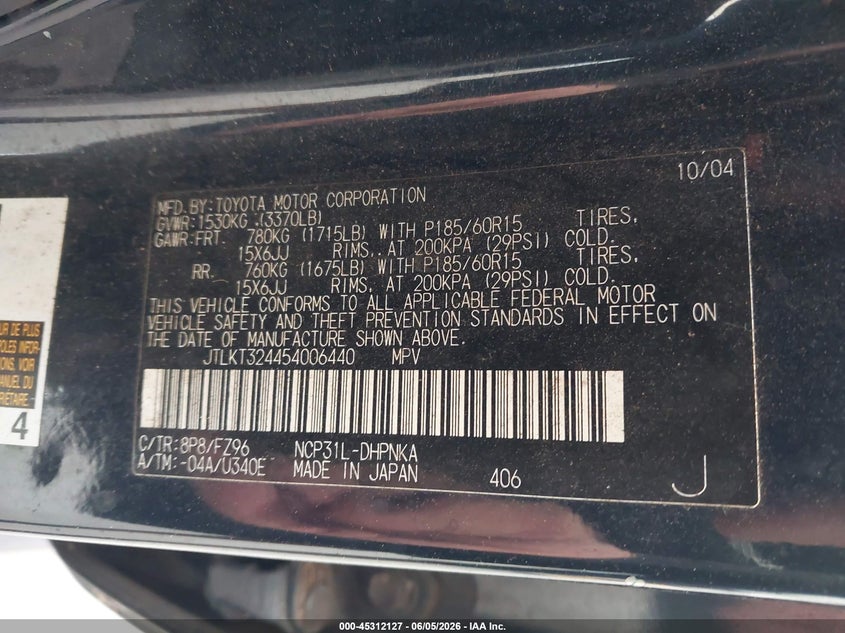 2005 Scion Xb VIN: JTLKT324454006440 Lot: 45312127