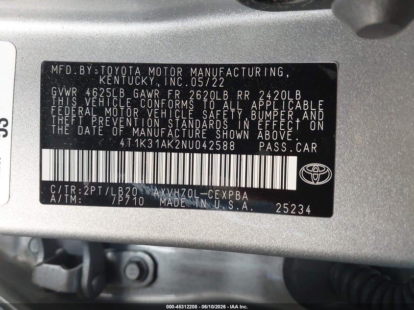 2022 TOYOTA CAMRY XSE HYBRID — Photo 9