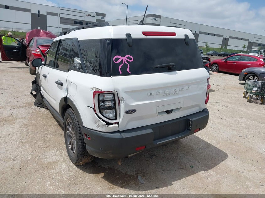 Vin: 3fmcr9b61nrd23842, lot: 45810324, ford bronco sport big bend 20223