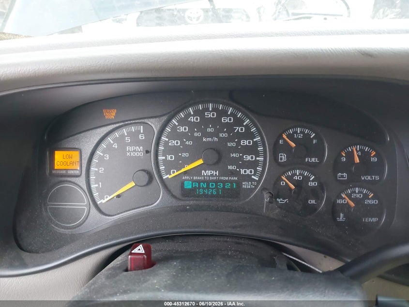 2001 Chevrolet Suburban K1500 VIN: 1GNFK16TX1J205890 Lot: 45312670