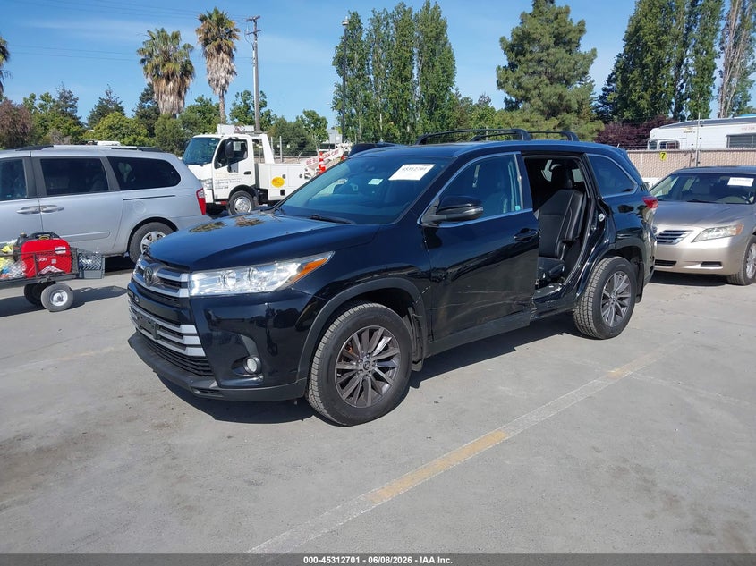Vin: 5tdjzrfh9ks581347, lot: 45810627, toyota highlander xle 20192