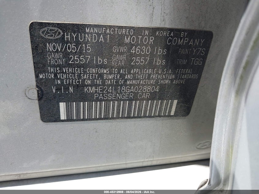 2016 HYUNDAI SONATA HYBRID SE — Фото 9